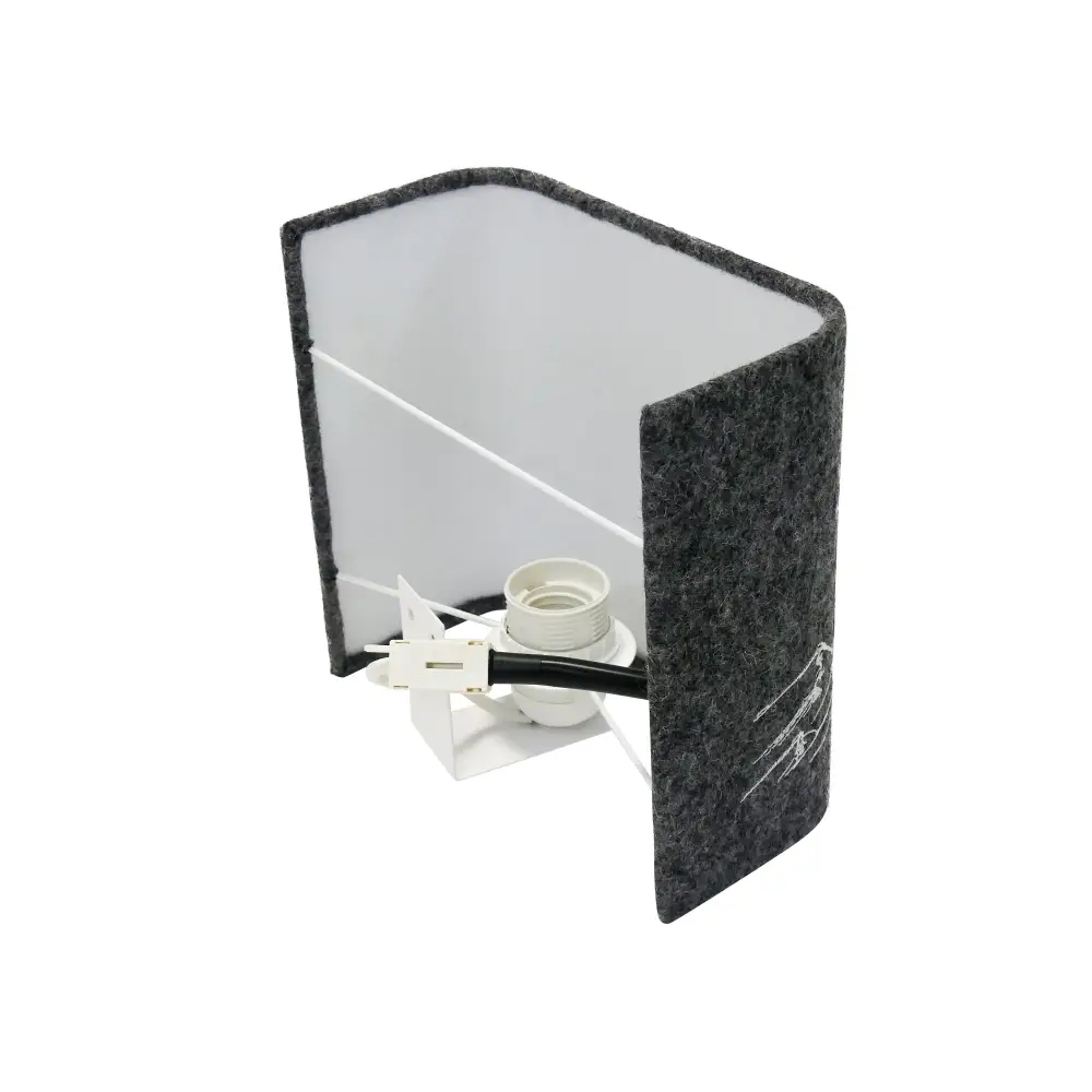 Ecran Mural gris anthracite avec Broderie écrue – Image 2