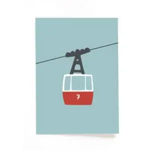 Carte postale Gondole, format DIN A6, avec enveloppe, en papier naturel certifié, conçue dans l'Allgäu et imprimée en Bavière.
