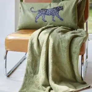 Housse coussin Léo kaki