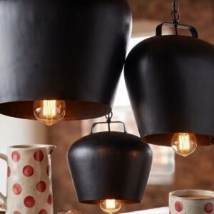 SUSPENSION CLOCHE NOIRE 3 Tailles