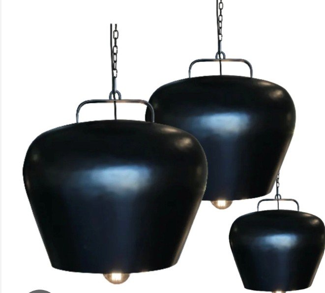 SUSPENSION CLOCHE NOIRE 3 Tailles – Image 4