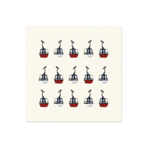 Lot de 6 dessous de verre vinyle Multi Télécabines