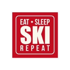 Lot de 6 dessous de verre vinyle Eat Sleep Ski Repeat