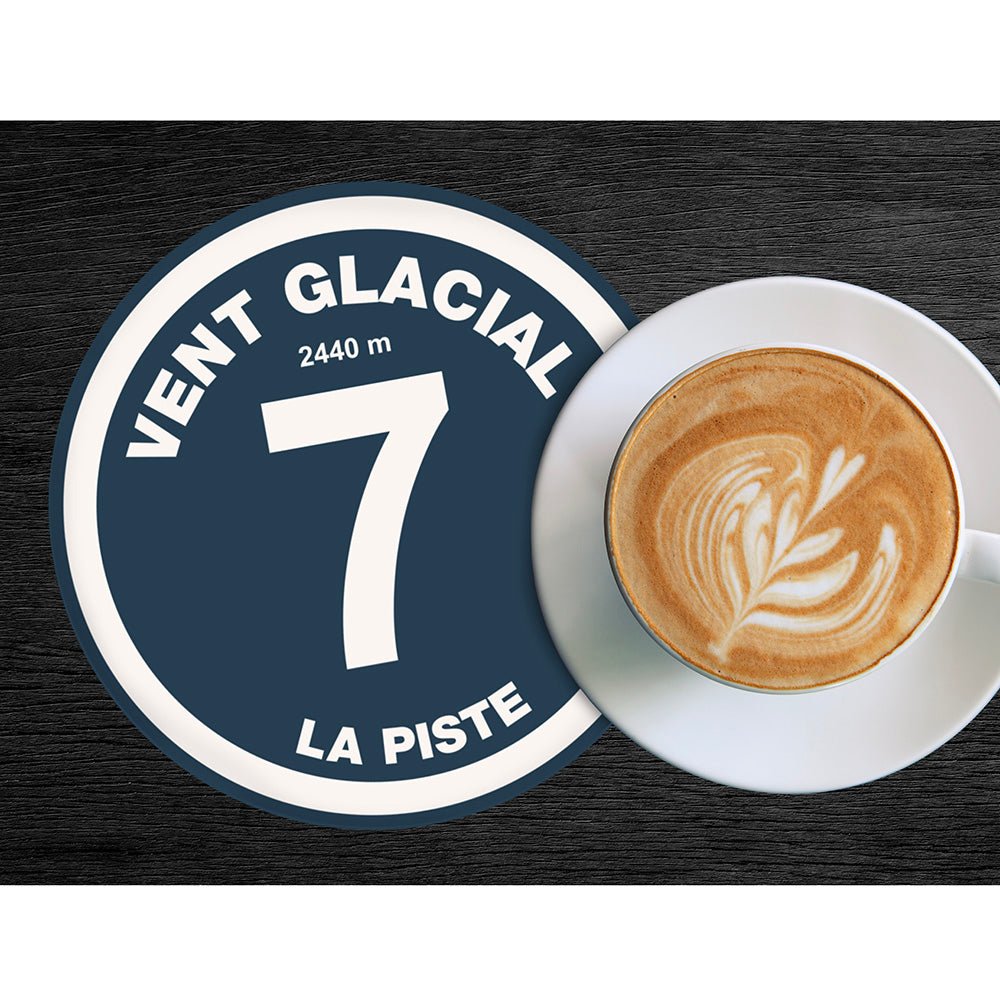 Lot de 6 dessous de verre vinyle Piste Bleue – vue 2
