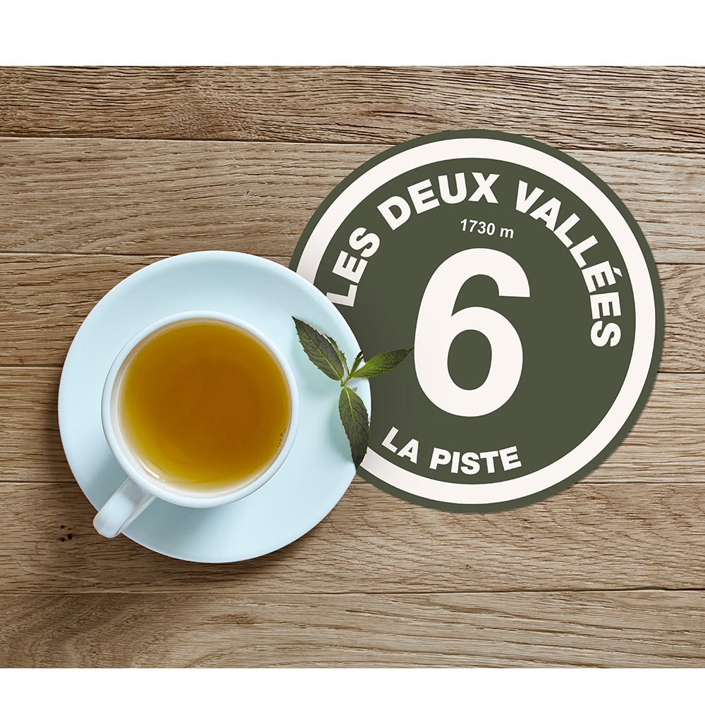 Lot de 6 dessous de verre vinyle Piste Verte – vue 2