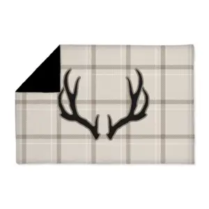 Plaid velours Cornes Beige