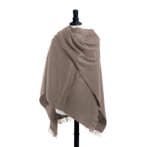 Poncho mohair uni Taupe