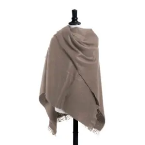 Poncho mohair uni Taupe