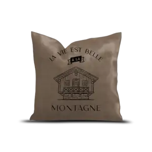 Coussin Velours Belle Vie Montagne