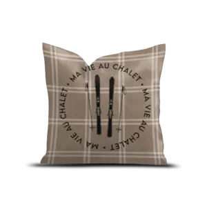 Coussin Velours Vie au Chalet