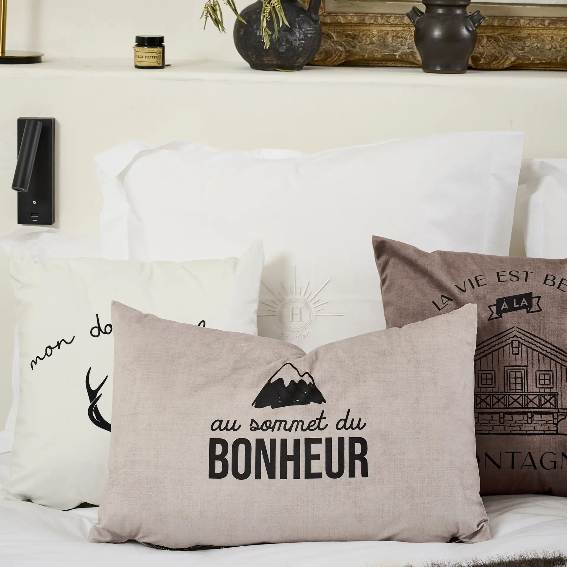 Coussin Velours Sommet du Bonheur – vue 3