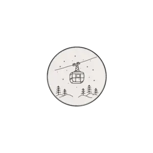 Lot de 6 dessous de verre Vinyle Téléski Neige