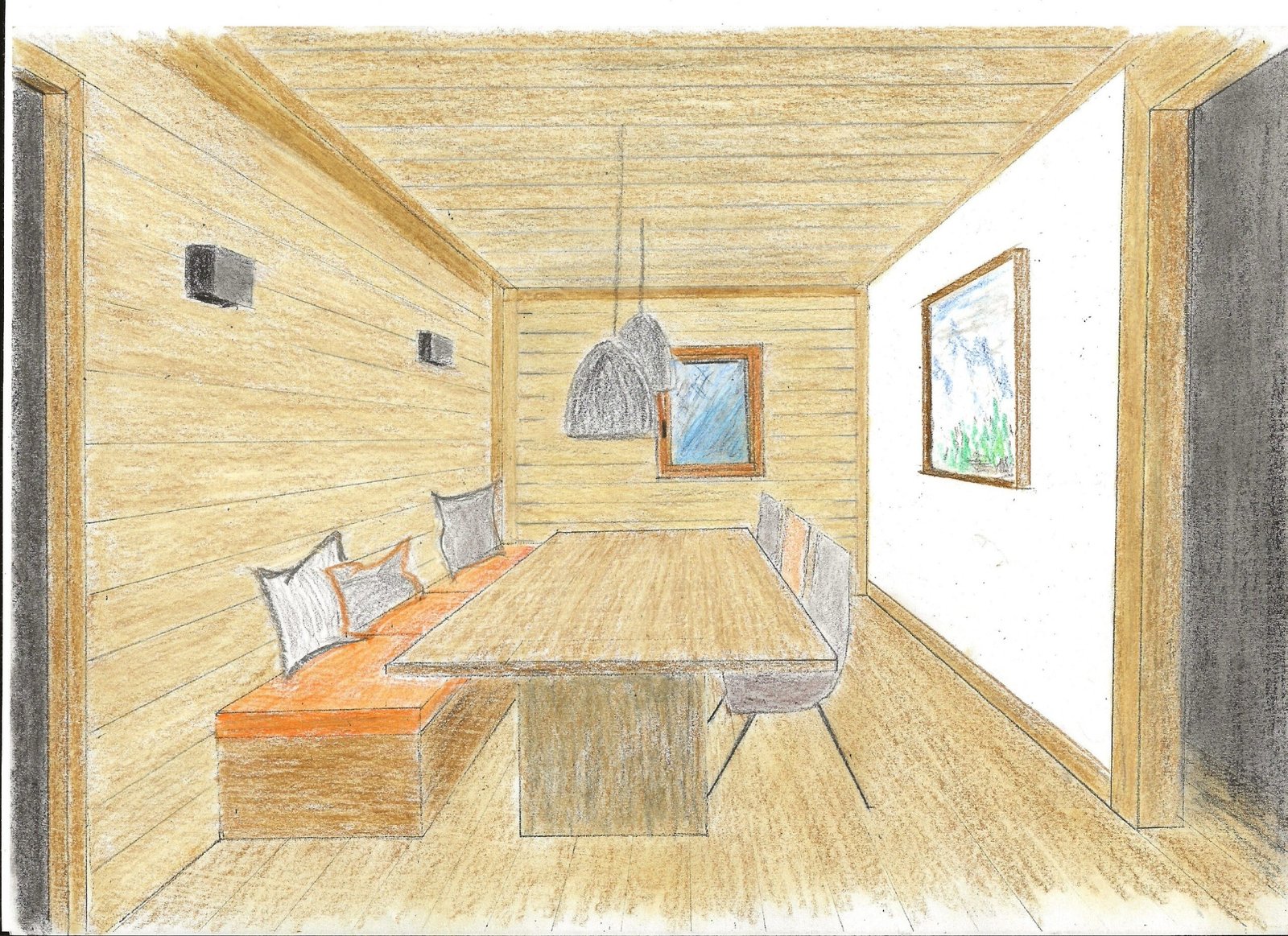 Le dessin de M. & Mme Chabrol, aux crayons de couleur