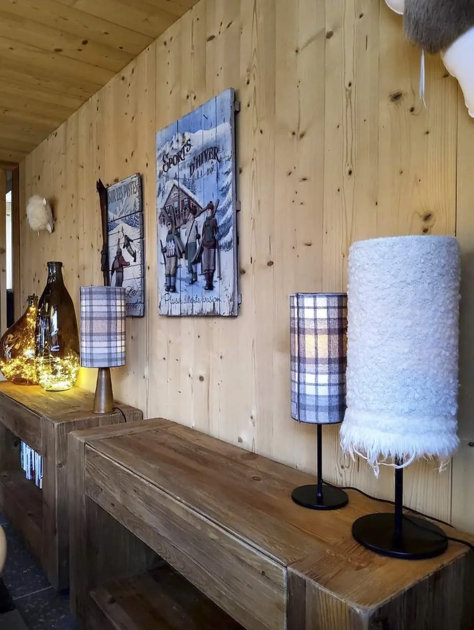 Consoles et lampes tartan