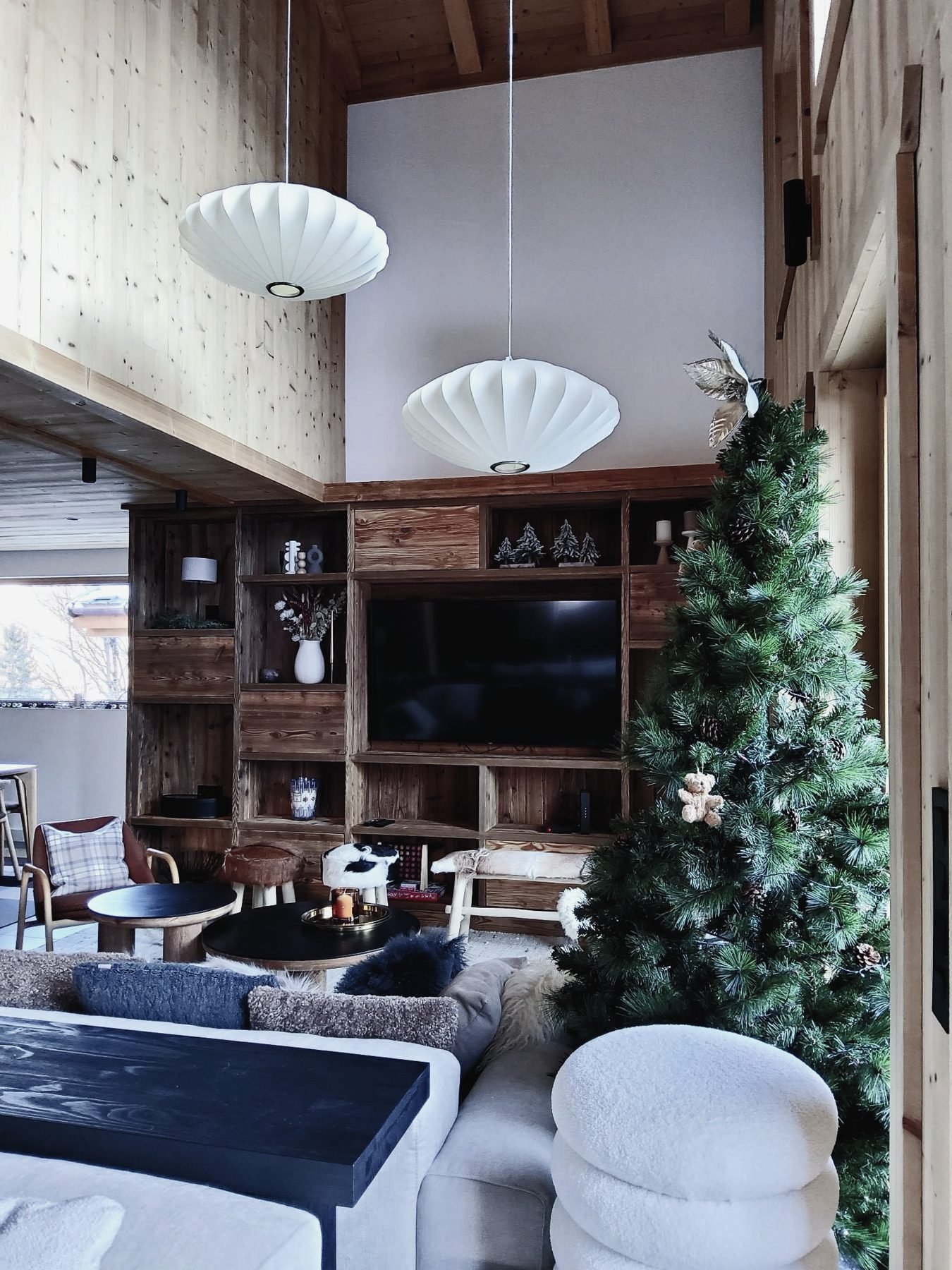 Séjour de chalet décoré