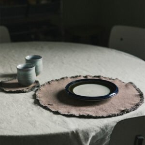 Set of Napkins and Coasters Stonewashed Soil Brown (set of 2) – Lorena Canals