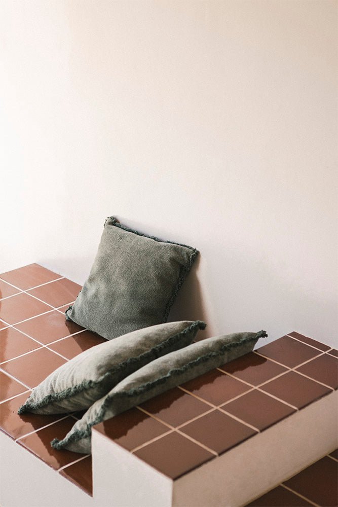 Coussin Rectangulaire Stonewashed Duck Green – Lorena Canals – vue 2