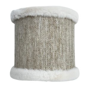 Abat-jour Ashanti, tissu et fausse fourrure beige
