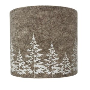 Abat-jour en laine feutrée, motif forêt