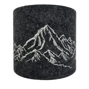 Abat-jour en laine feutrée, motif montagne