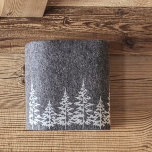 Applique murale en laine feutrée, motif forêt