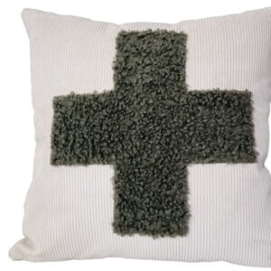 Coussin Villars, croix bouclée kaki