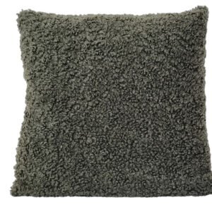 Coussin Curly kaki, verso velours