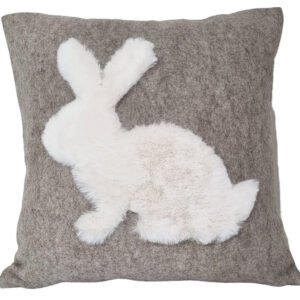 Coussin Emin en feutre de laine, motif lapin