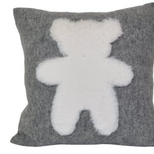 Coussin Burnaby gris, motif ours