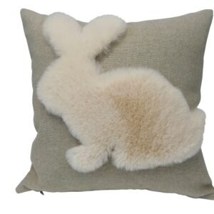 Coussin Emin lin, motif lapin