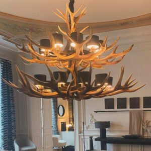 Lustre Cerf en bois de cerf Ø 130 cm – Maison Yak