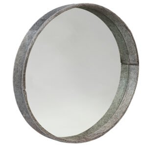 Miroir rond Lake en peau de vache – Maison Yak