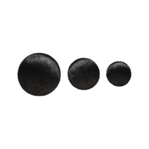 Set de 3 patères rondes Lake en peau de vache noire – Maison Yak