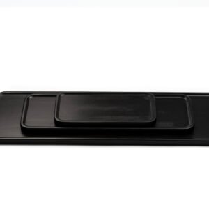 Set of 3 rectangular black stained beech trays – Maison Yak