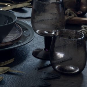 Set de 6 verres à eau Dri en verre brun fumé – Maison Yak