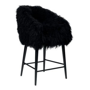 Tabouret haut Raymond en fourrure du Tibet – Maison Yak