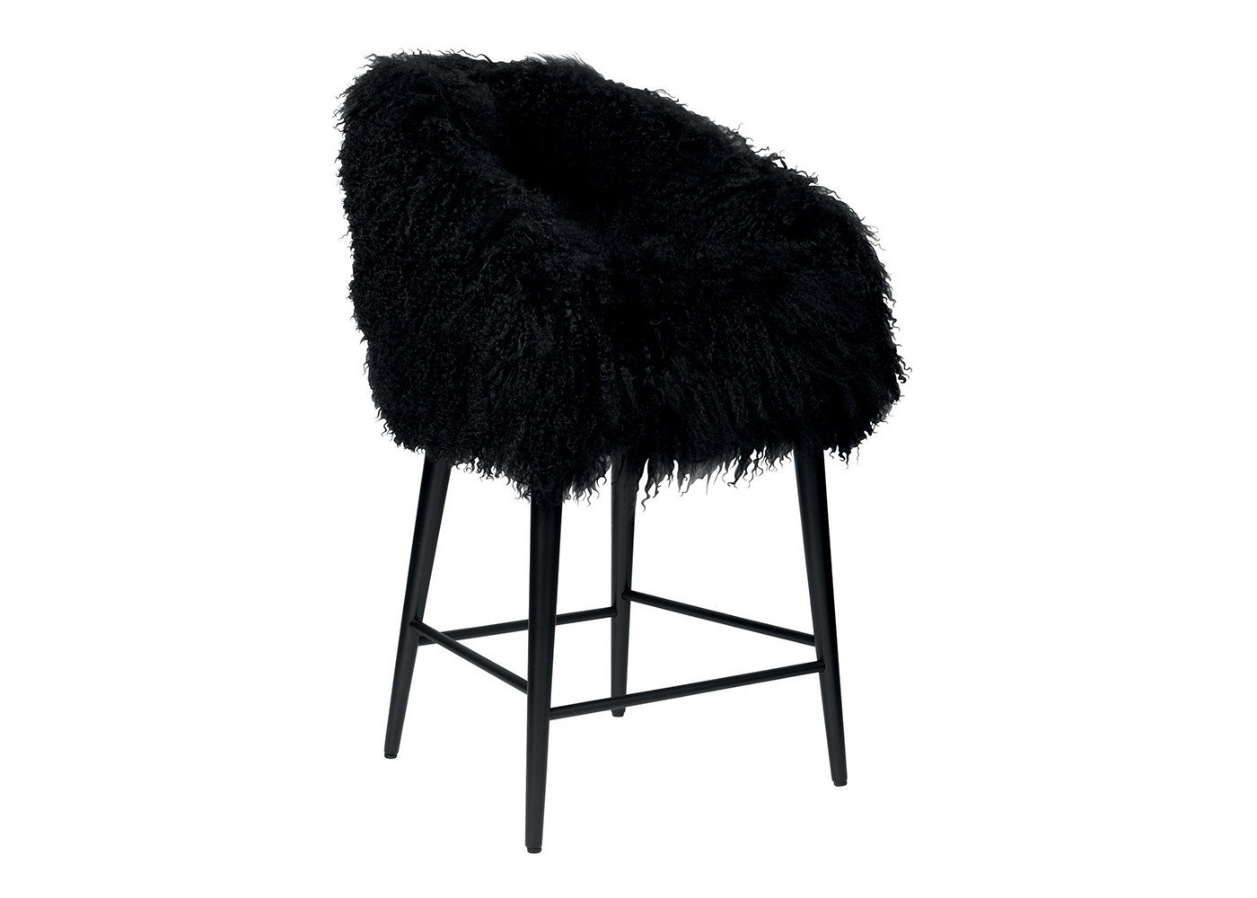 Raymond high stool in Tibetan fur – Maison Yak