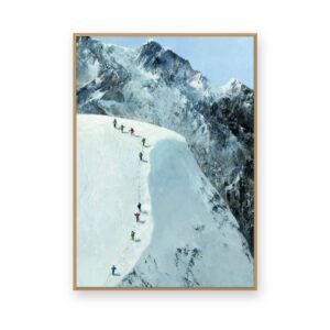 Toile « Alpinistes » en caisse américaine chêne
