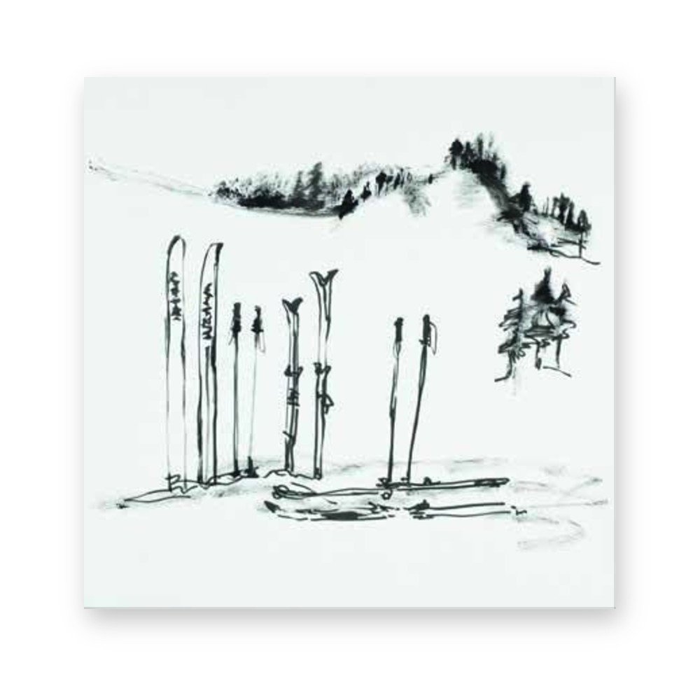 Toile « Bâtons de ski » en toile seule
