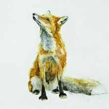 Toile « Renard », impression d'art rehaussée à la main