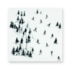 Skieurs<span> – </span>30 × 30 cm, Toile seule