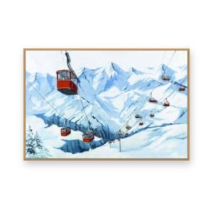 Toile « Télécabines » en caisse américaine chêne