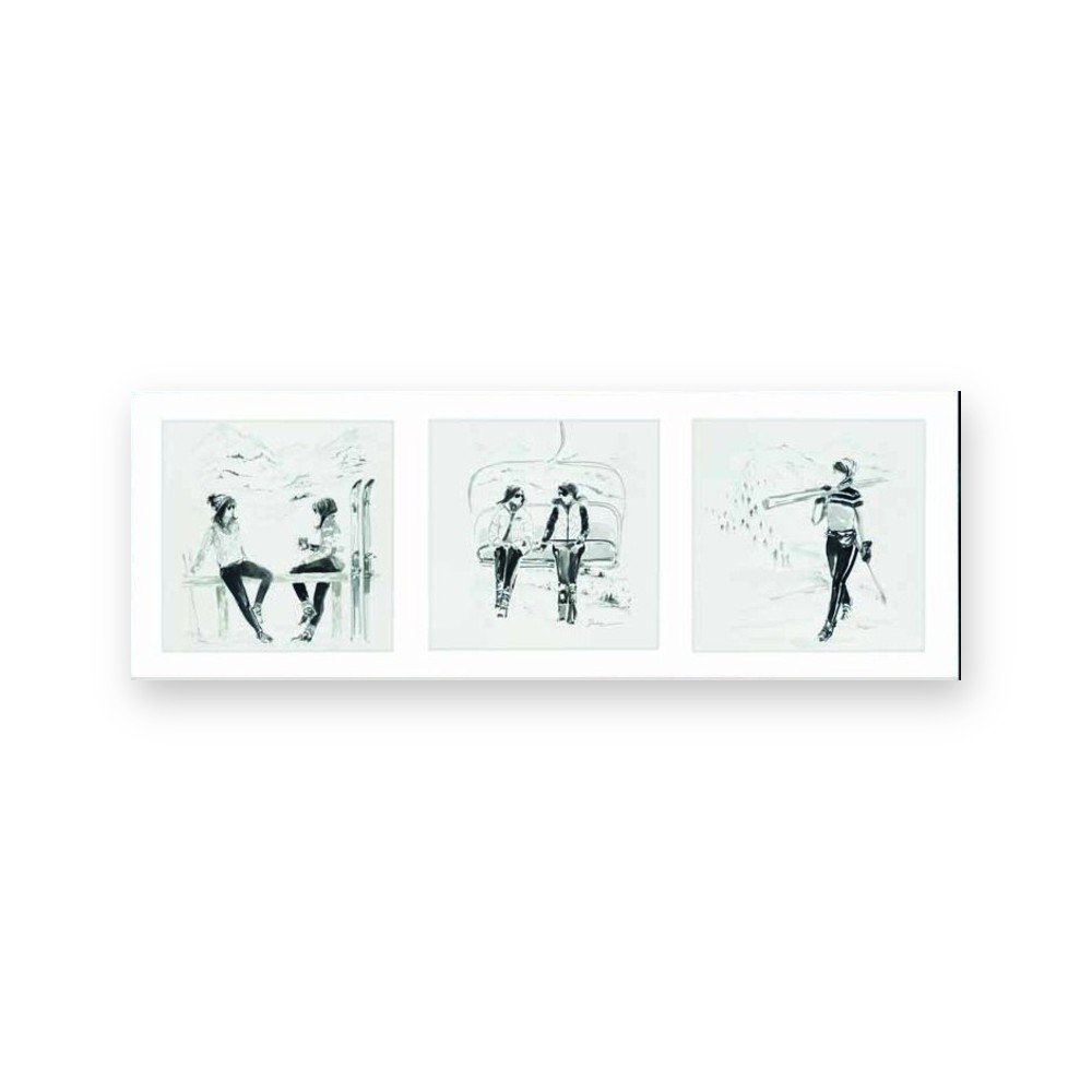 Toile « Triptyque vacances au ski » en toile seule